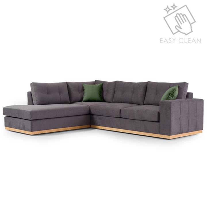 Corner sofa Boston pakoworld right corner anthracite-cypress fabric 280x225x90cm