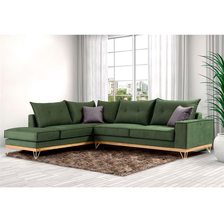 Corner sofa Luxury II pakoworld right corner cypress-carbon fabric 290x235x95cm