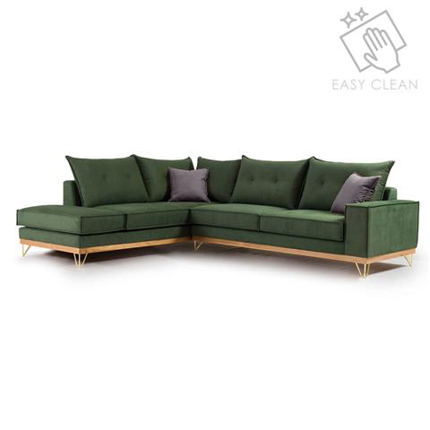 Corner sofa Luxury II pakoworld right corner cypress-carbon fabric 290x235x95cm