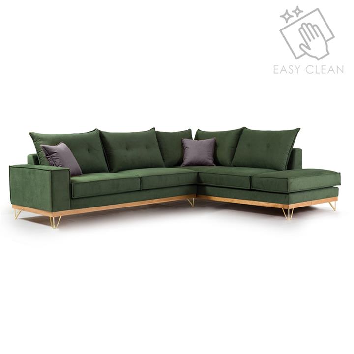 Corner sofa Luxury II pakoworld left corner cypress-carbon fabric 290x235x95cm