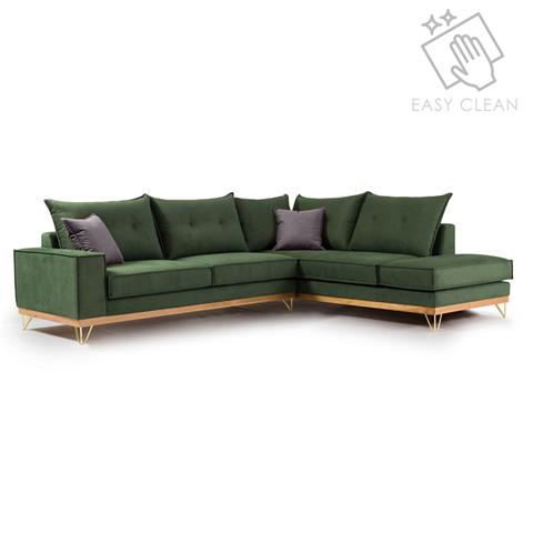 Corner sofa Luxury II pakoworld left corner cypress-carbon fabric 290x235x95cm