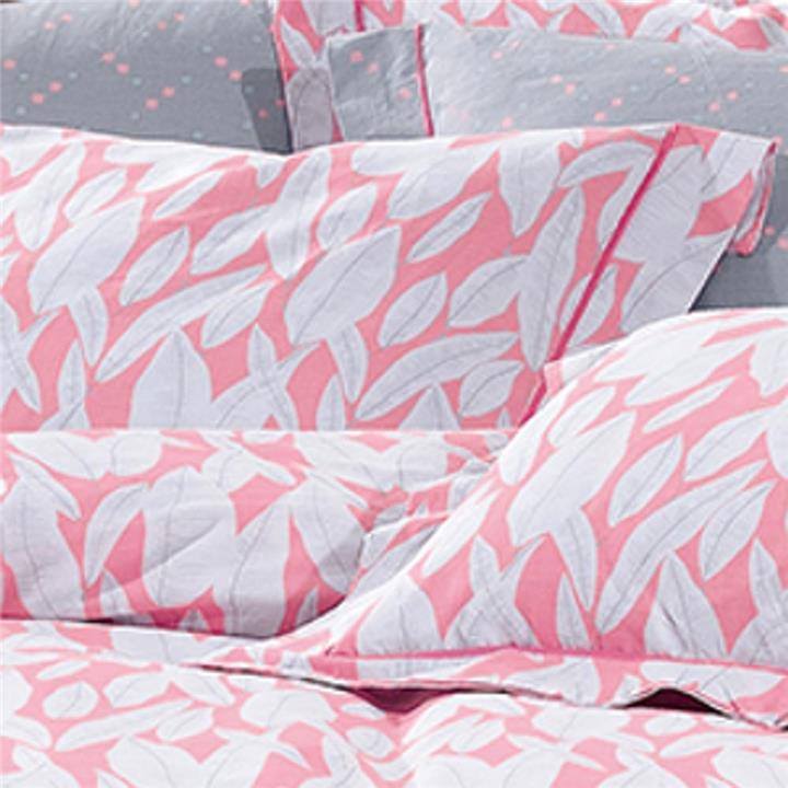 Duvet Cover Printed Set Elegant Leaves Queen Size