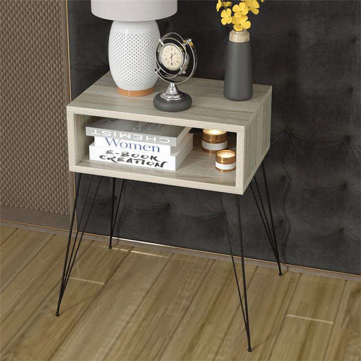 Nightstand Naida pakoworld grey-black 45x30x59cm