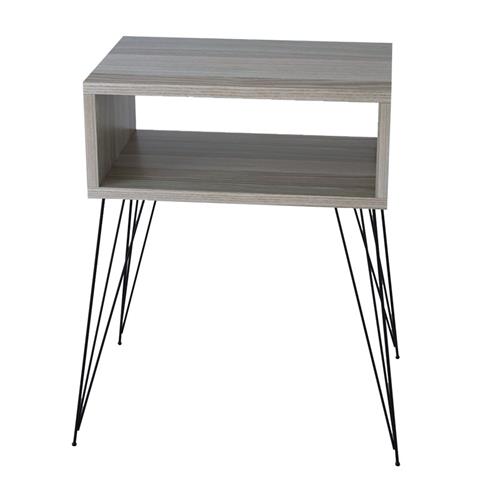 Nightstand Naida pakoworld grey-black 45x30x59cm