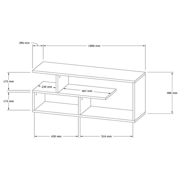 TV Stand Waldo pakoworld white 100x29.5x40cm