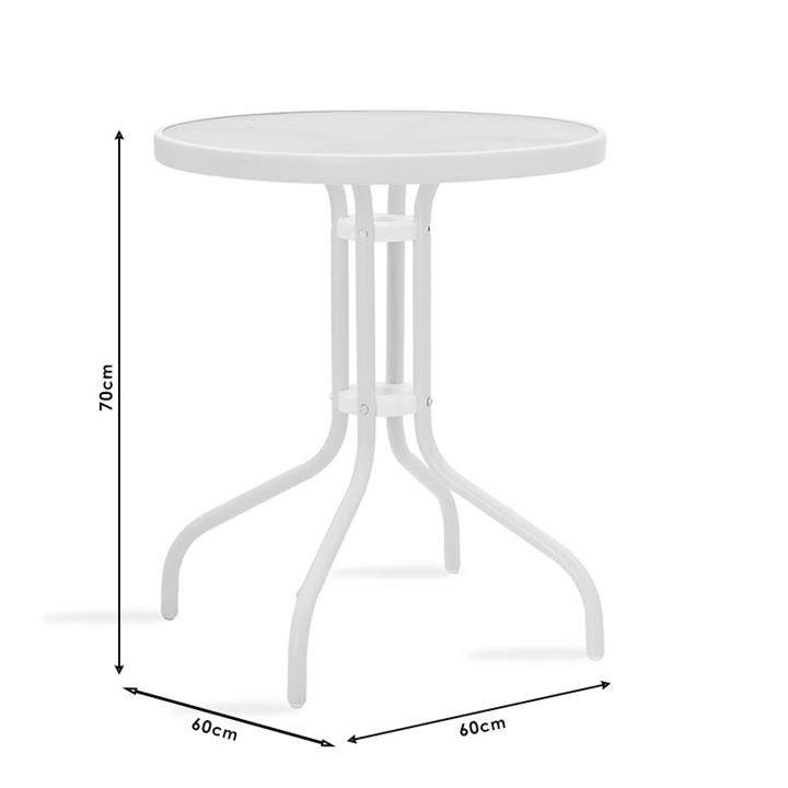 Watson pakoworld garden table metal brown-glass D60x70cm