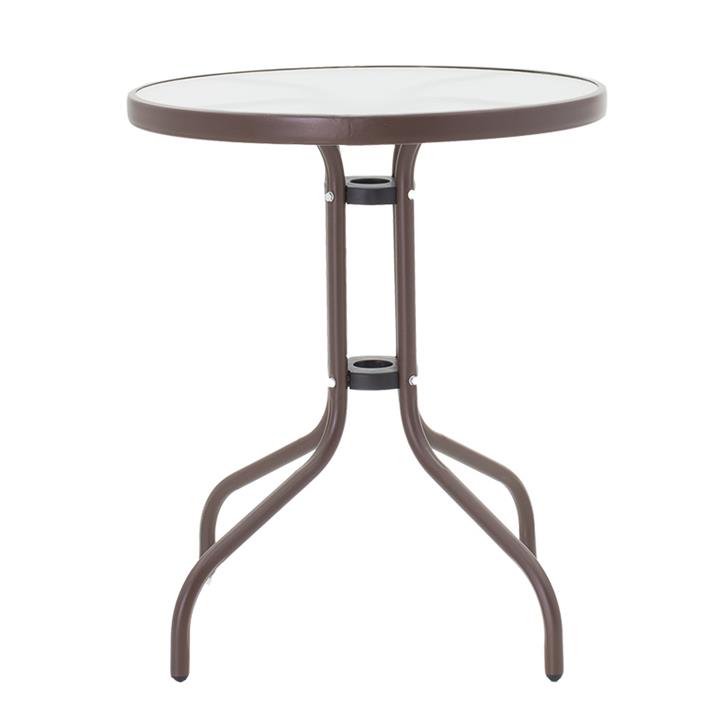 Watson pakoworld garden table metal brown-glass D60x70cm