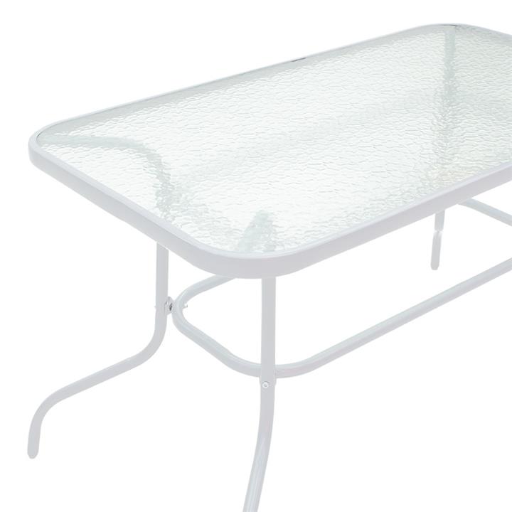 Garden table Valor pakoworld metal white-glass 120x70x70cm