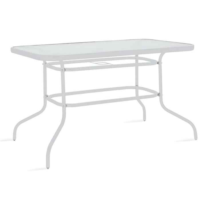 Garden table Valor pakoworld metal white-glass 120x70x70cm