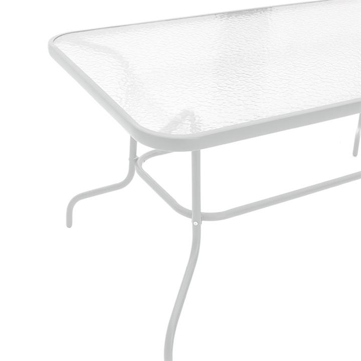 Valor pakoworld garden table metal white-glass 140x80x70cm