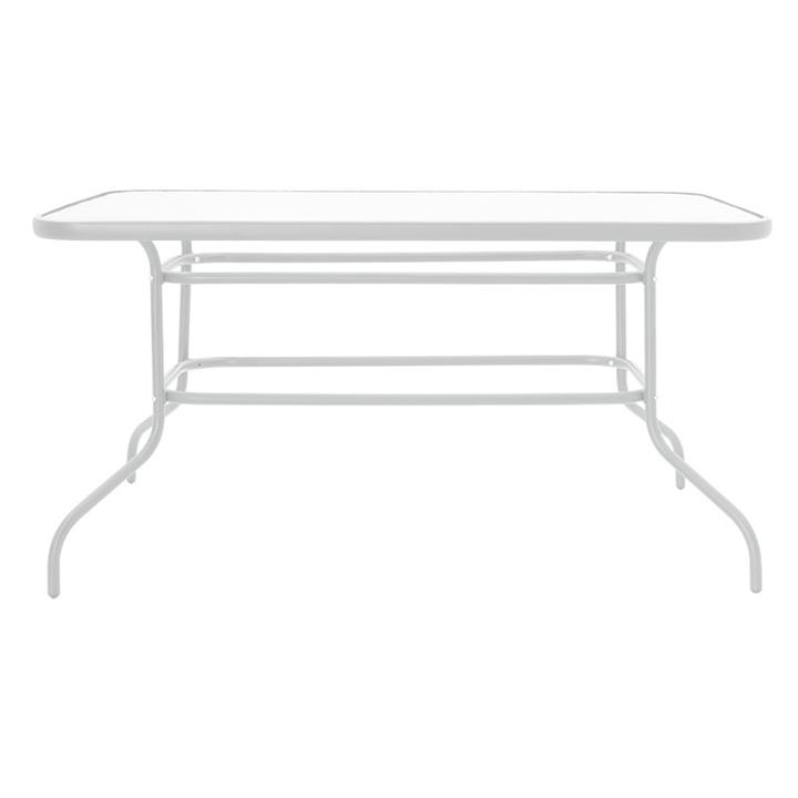 Valor pakoworld garden table metal white-glass 140x80x70cm