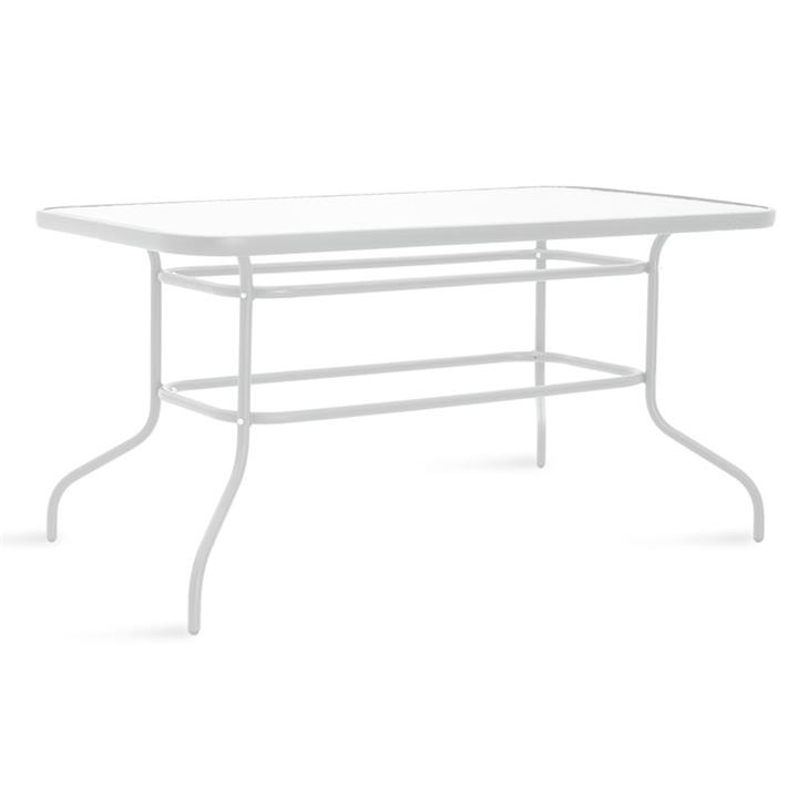 Valor pakoworld garden table metal white-glass 140x80x70cm