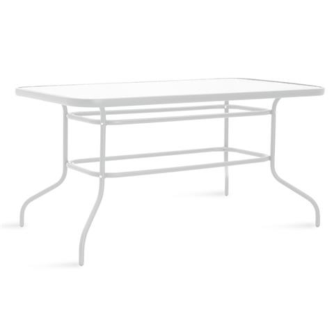Valor pakoworld garden table metal white-glass 140x80x70cm