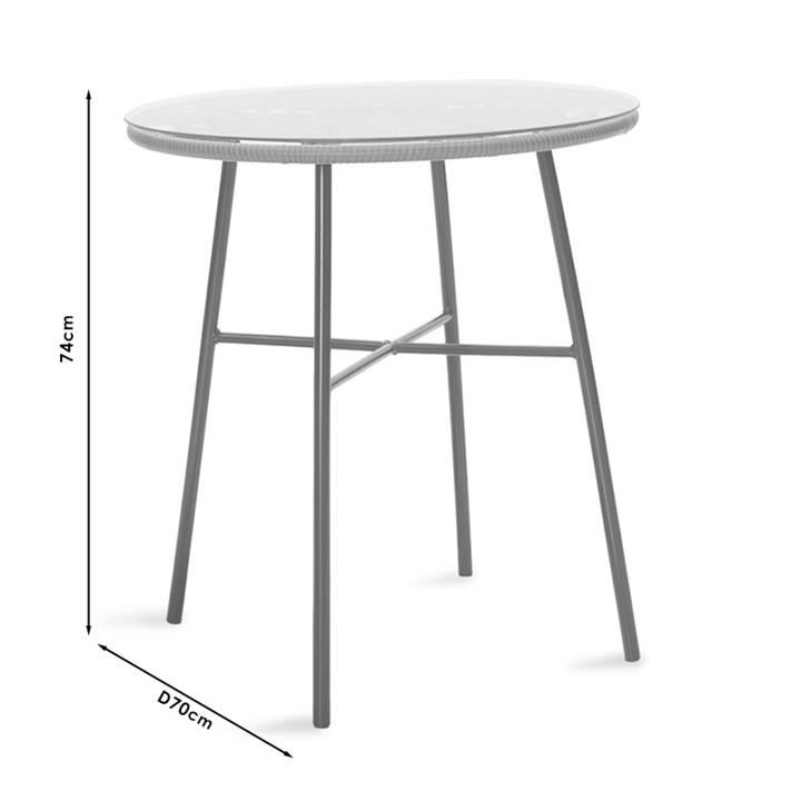 Gaus-Naoki garden dining set 3pcs pakoworld metal black pe gray.