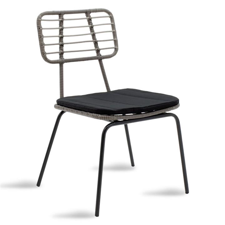 Gaus-Naoki garden dining set 3pcs pakoworld metal black pe gray.