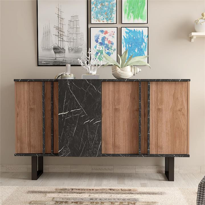 Buffet Amanda pakoworld walnut-black 160x40x78.5cm