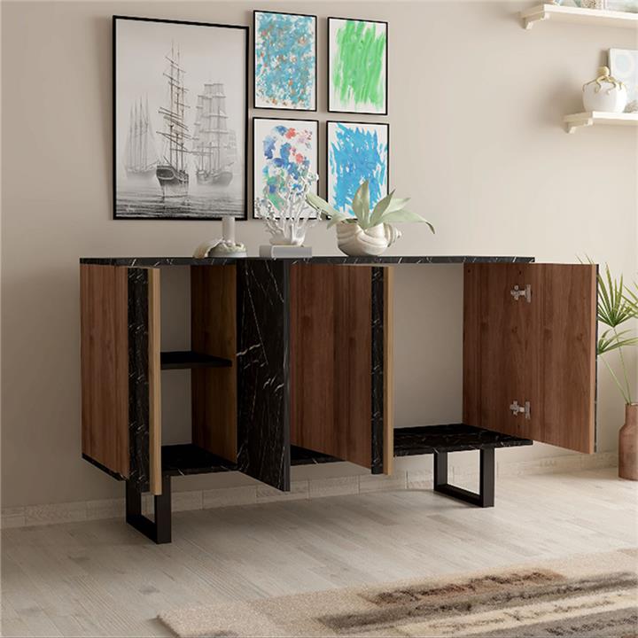 Buffet Amanda pakoworld walnut-black 160x40x78.5cm