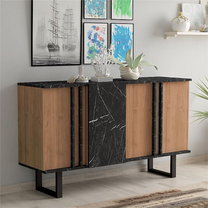 Buffet Amanda pakoworld walnut-black 160x40x78.5cm