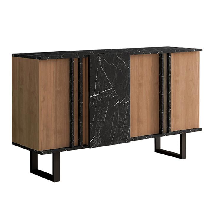 Buffet Amanda pakoworld walnut-black 160x40x78.5cm