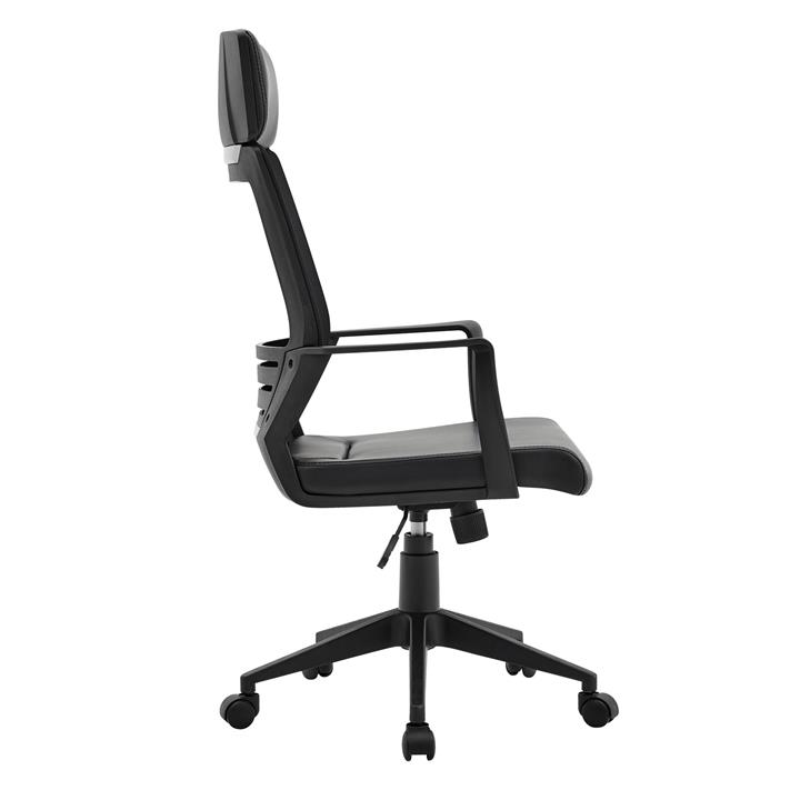 BF2500 Πολυθρόνα Γραφείου Διευθυντή Mesh Μαύρο - Pu Μαύρο