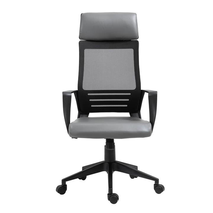 BF2500 Πολυθρόνα Γραφείου Διευθυντή Mesh Μαύρο - Pu Γκρι
