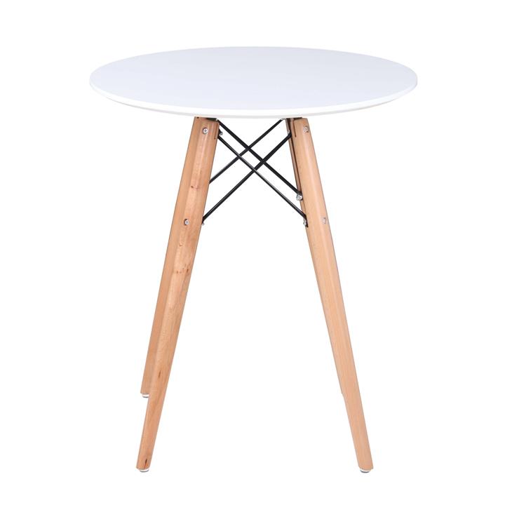 ART Wood Τραπέζι, Πόδια Οξιά Φυσικό, Επιφάνεια MDF Άσπρο