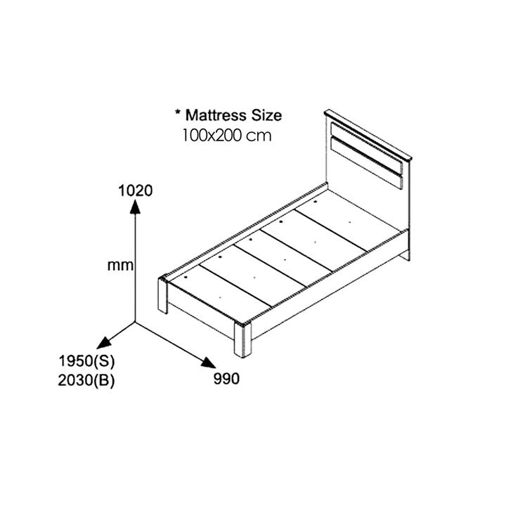 Bed Olympus pakoworld in wenge colour 100x200