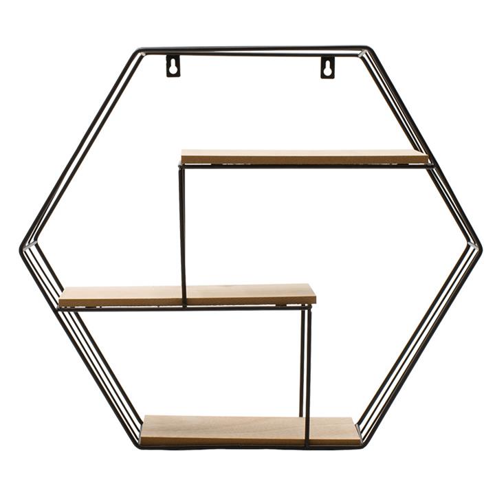 Wall shelf Azira pakoworld black-oak color 50x10x44cm