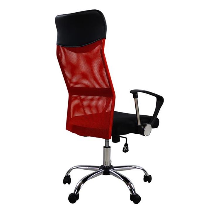 Office chair HM1000.07 Black Red Mesh chromed leg 61x58x118