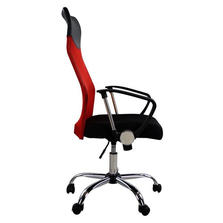Office chair HM1000.07 Black Red Mesh chromed leg 61x58x118