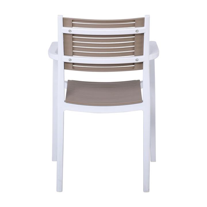 AKRON Πολυθρόνα PP-UV Άσπρο - Sand Beige