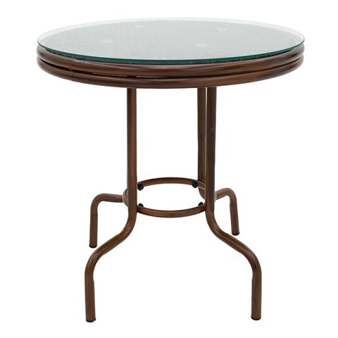 Garden table Paula pakoworld metal-pe rattan brown D60x60cm