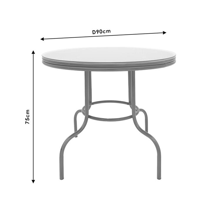Garden table Paula pakoworld metal-pe rattan brown D90x75cm