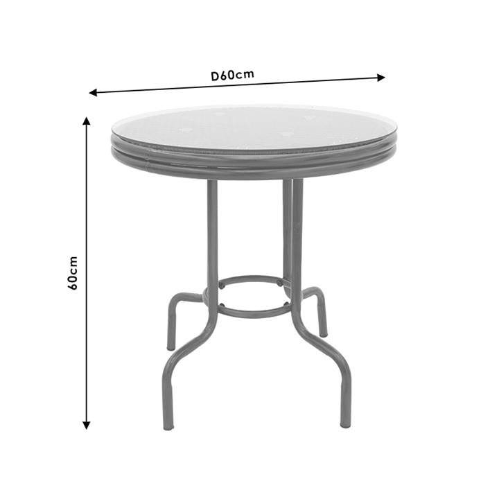 Paula garden dining set 5pcs pakoworld metal-pe rattan brown