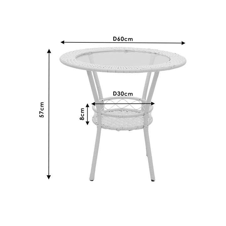 Garden lounge set Saylor pakoworld set 3pcs metal-pe rattan brown
