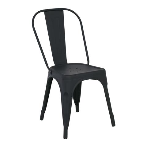 RELIX Καρέκλα Στοιβαζόμενη, Μέταλλο Βαφή Μαύρο Extra Matte