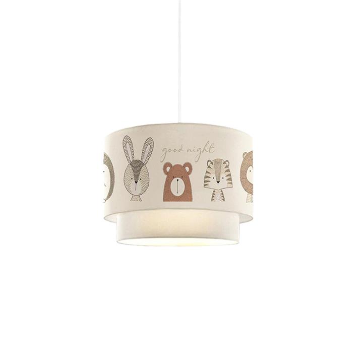Children's ceiling light PWL-1096 pakoworld E27 white-gray-brown D30x70cm