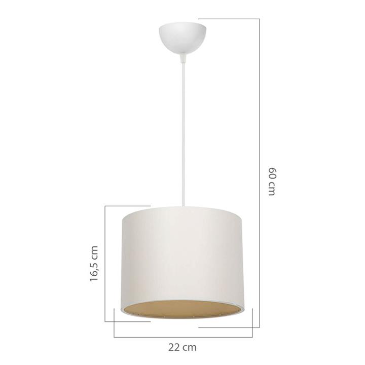 Φωτιστικό οροφής PWL-1115 pakoworld Ε27 κρεμ-λευκό Φ22x60εκ