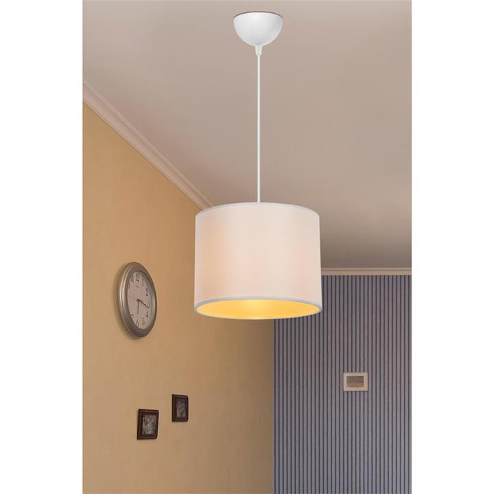 Φωτιστικό οροφής PWL-1115 pakoworld Ε27 κρεμ-λευκό Φ22x60εκ