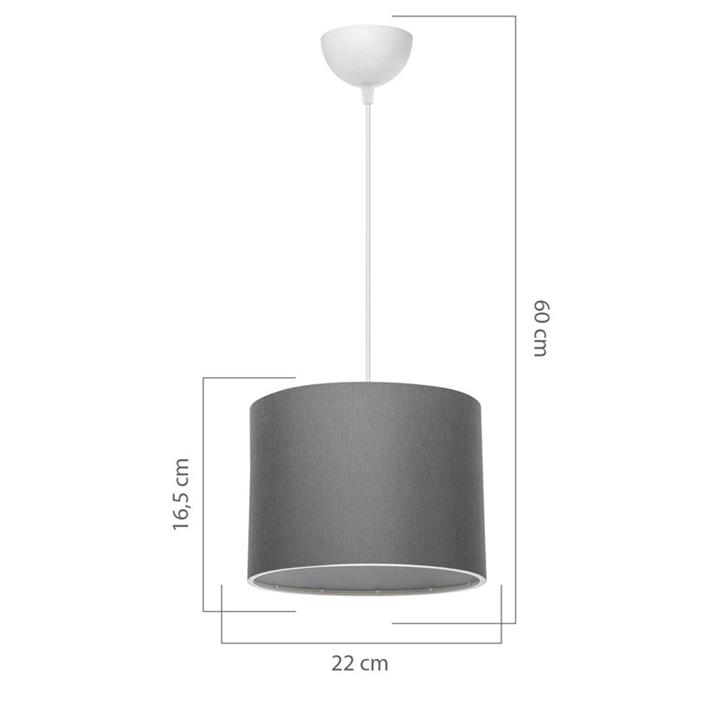 Φωτιστικό οροφής PWL-1115 pakoworld Ε27 γκρι-λευκό Φ22x60εκ