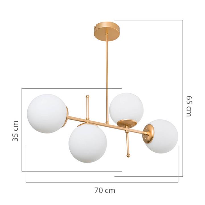 Φωτιστικό οροφής PWL-1128 pakoworld Ε27 χρυσό 70x20x65εκ