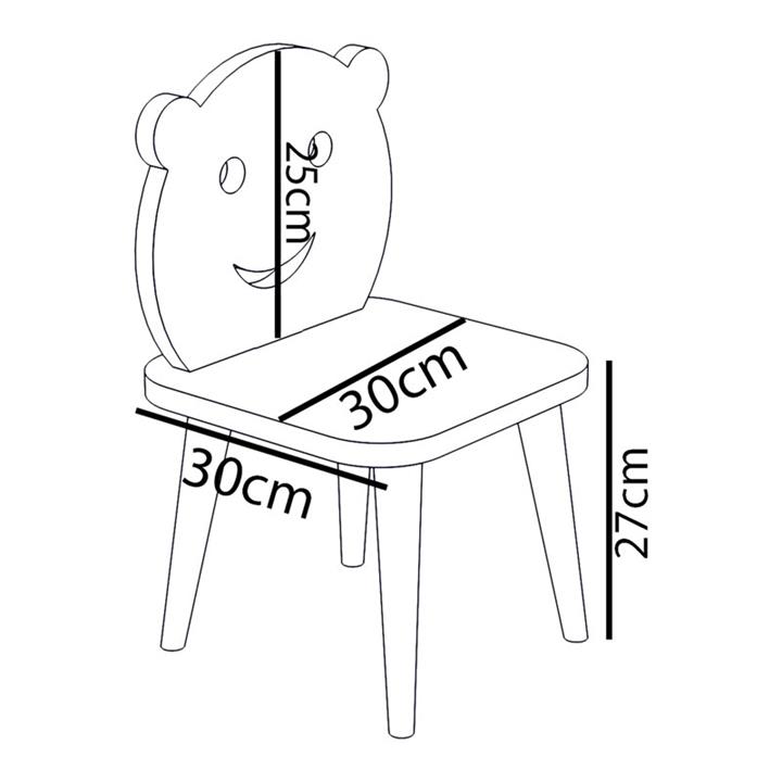 Jerry pakoworld children's chair white-natural 30x30x47cm