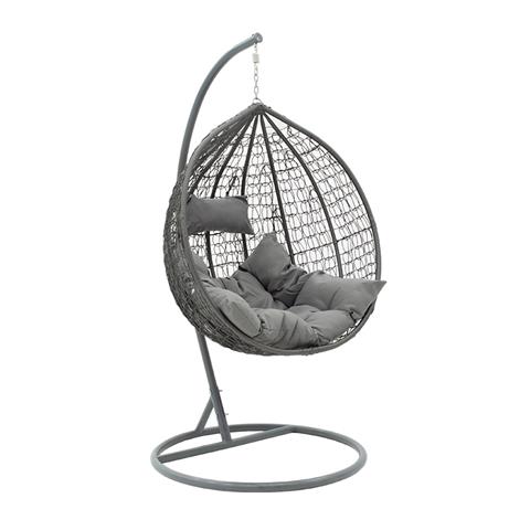 Zafer pakoworld garden swing hanging metal-pp- pillow in anthracite color 106x103x200cm