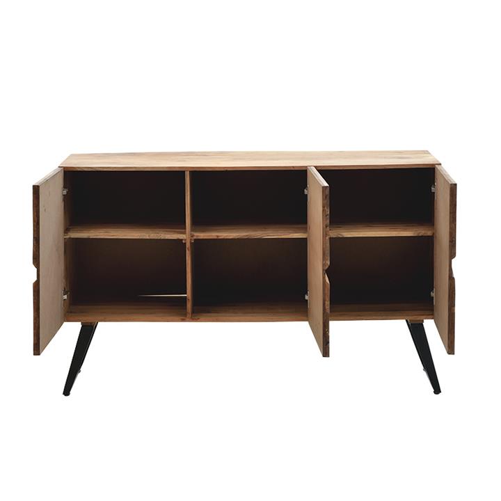 Cabinet Imena pakoworld solid wood 4cm walnut-black 148x43.5x86cm