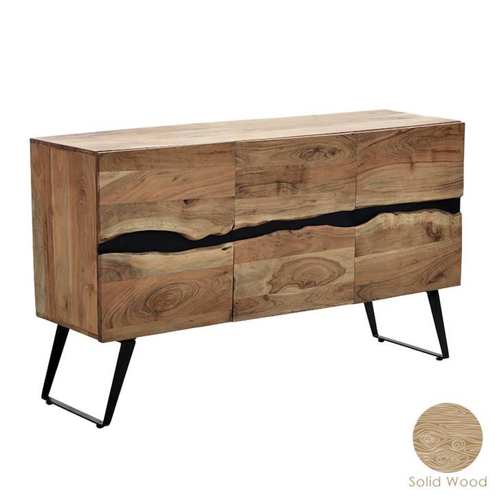 Cabinet Imena pakoworld solid wood 4cm walnut-black 148x43.5x86cm