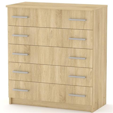 Συρταριέρα Penelope pakoworld 5 συρταριών sonoma 80.5x38x89εκ