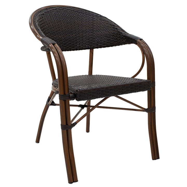Garden dining set 3pcs Paula pakoworld metal-pe brown
