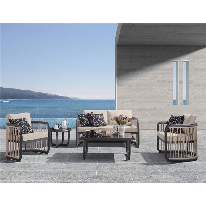 CITY Living Set Σαλόνι Καθιστικό Κήπου - Βεράντας Alu Ανθρακί - Μπεζ