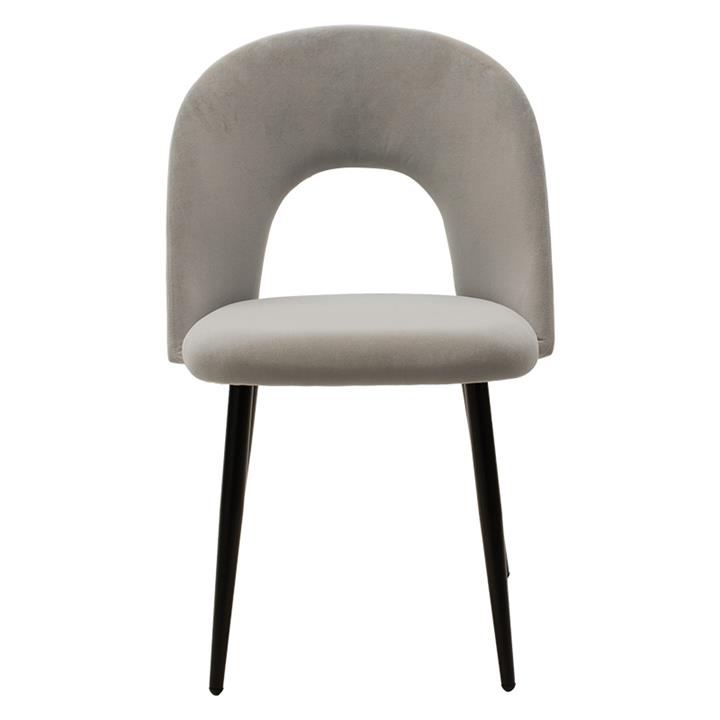 Chair Jonah pakoworld velvet grey-black legs