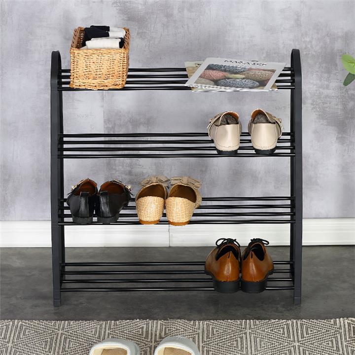 Shoe rack Ramon pakoworld 12 pairs black 62x20x62cm